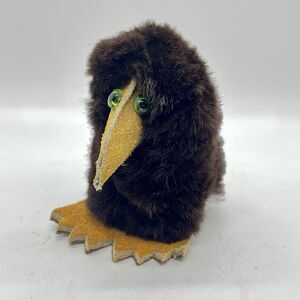 Fur & Leather Bird Animal Made in Poland 3” Vintage Green Eyes